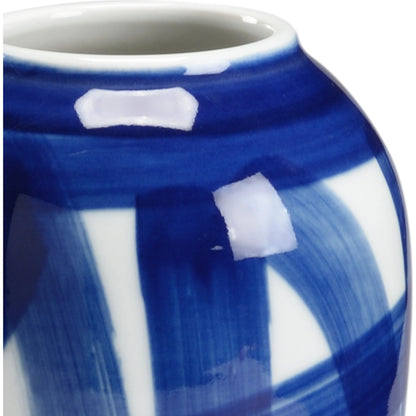 Johnsbury Vase by Chelsea House in cobalt, white glaze. Made from ceramic in a modern style.