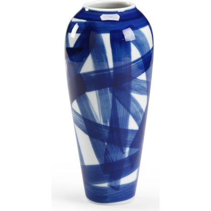 Johnsbury Vase by Chelsea House in cobalt, white glaze. Made from ceramic in a modern style.
