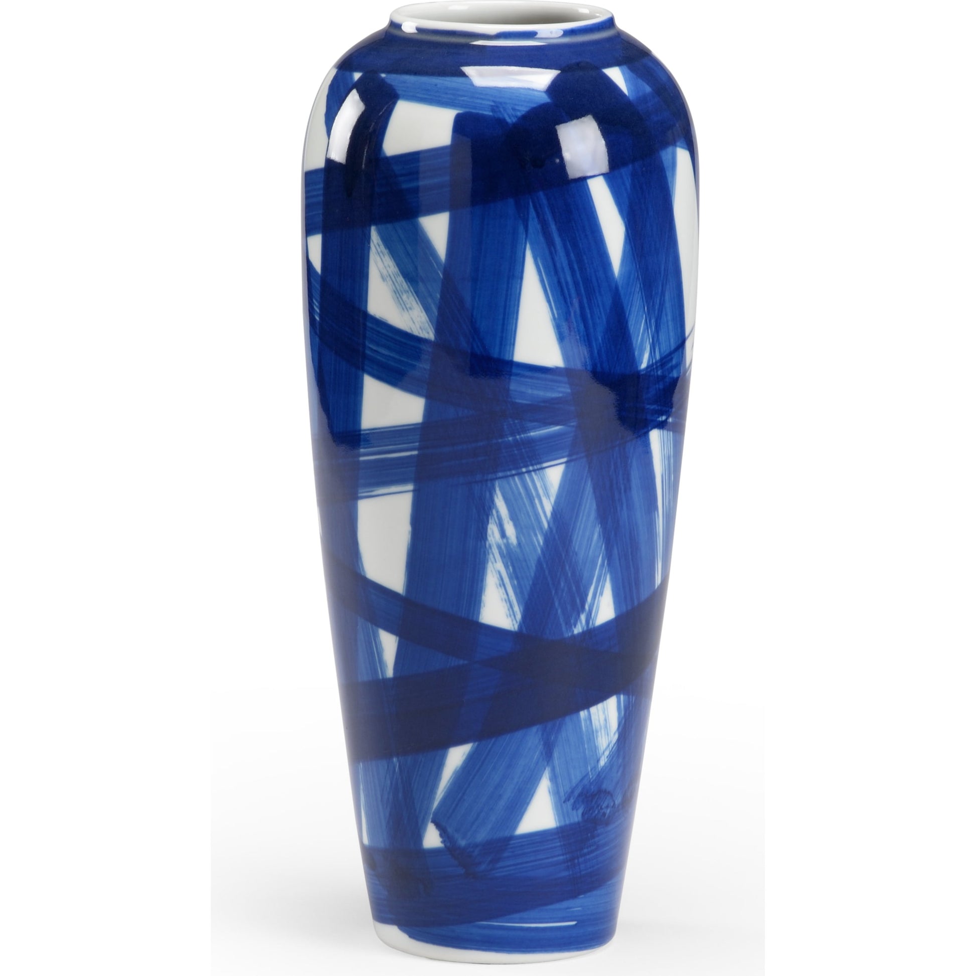 Johnsbury Vase by Chelsea House in cobalt, white glaze. Made from ceramic in a modern style.