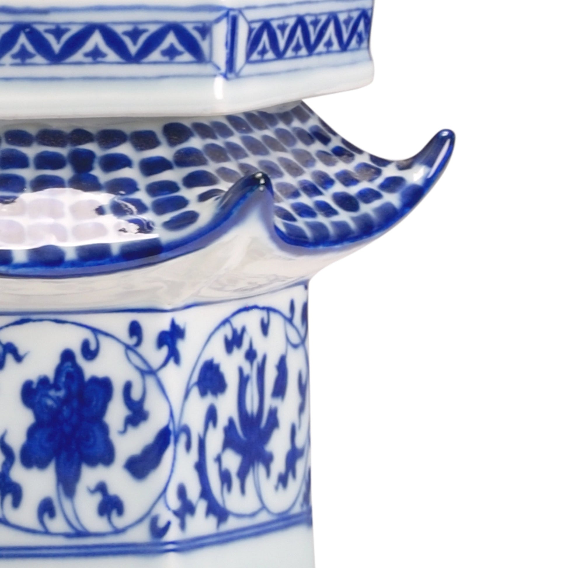 Slim Pagoda by Chelsea House in cobalt, off white glaze. Made from ceramic in a eclectic & global style.