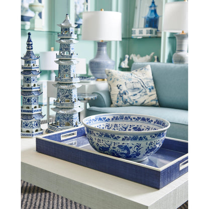 Slim Pagoda by Chelsea House in cobalt, off white glaze. Made from ceramic in a eclectic & global style.