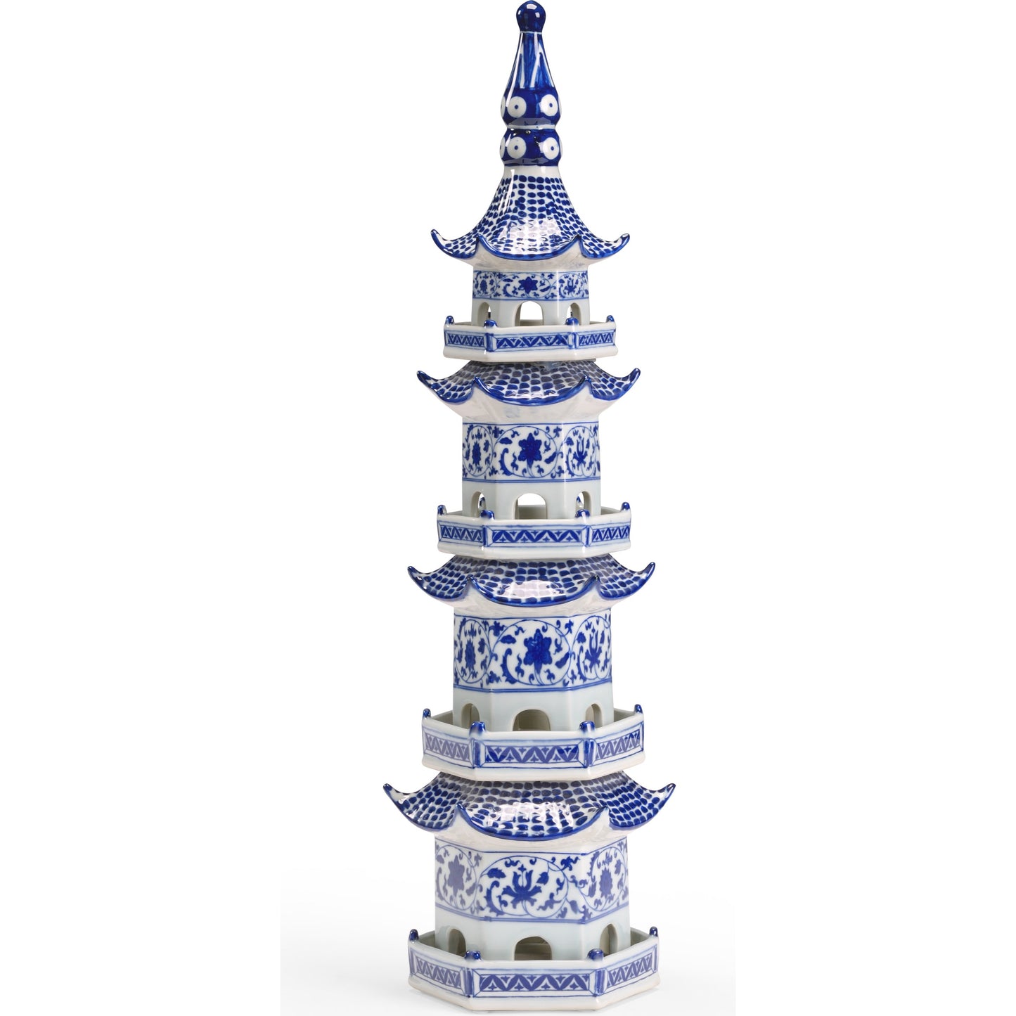 001 SR-382077 | Additional Silo | Slim Pagoda by Chelsea House in cobalt, off white glaze. Made from ceramic in a eclectic & global style.