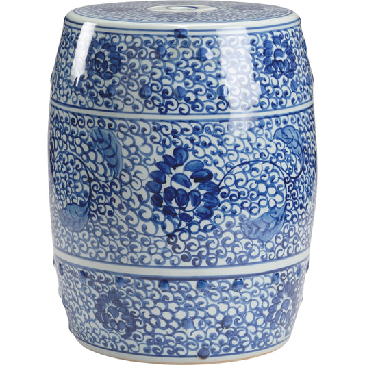 Zue Garden Seat by Chelsea House in white, blue. Made from ceramic in a eclectic & global style.