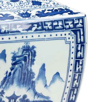Ming Vase in Panel by Chelsea House in blue, white glaze. Made from ceramic in a eclectic & global style.