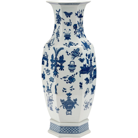 001 SR-383295 | Additional Silo | Ming Vase by Chelsea House in blue, white glaze. Made from ceramic in a eclectic & global style.