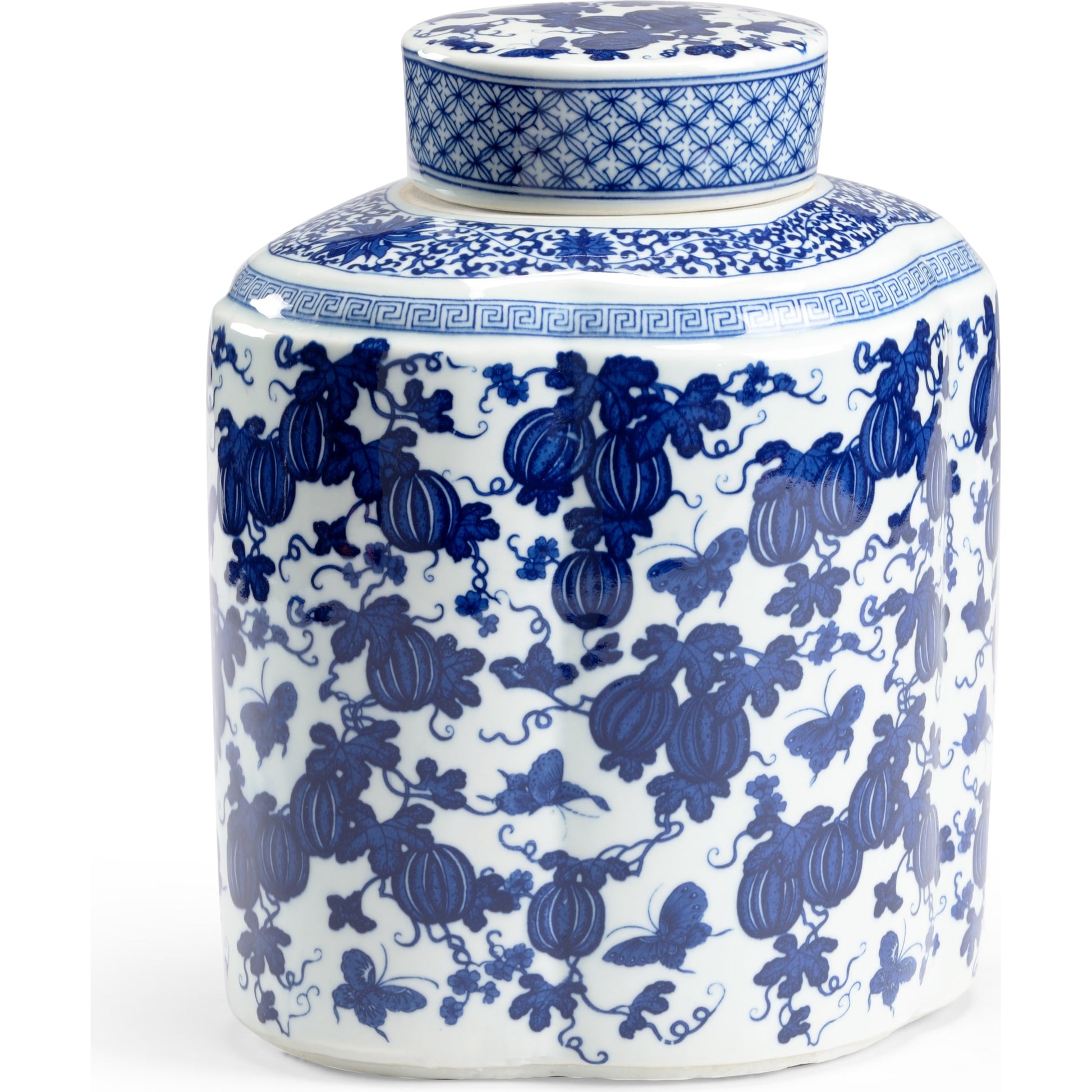 Tang Covered Vase by Chelsea House in blue, white glaze. Made from ceramic in a eclectic & global style.