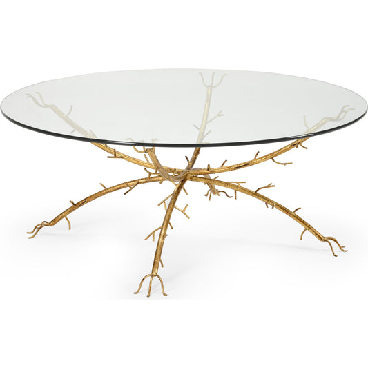 Coral Coffee Table by Chelsea House in gold. Made from iron, glass in a eclectic & global style.