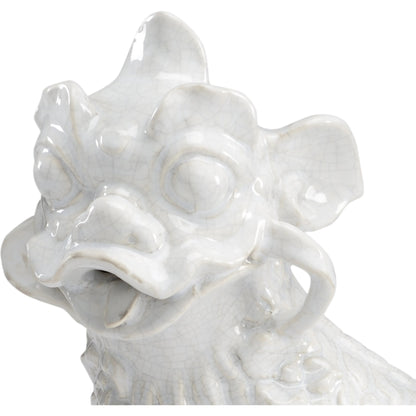 White Chinese Dogs (Set of 2) by Chelsea House in white crackle glaze, black. Made from ceramic in a eclectic & global style.