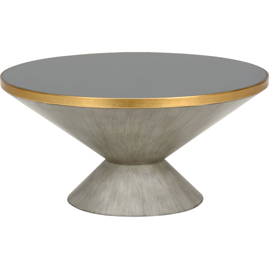 N Y Cocktail Table by Chelsea House in gray, gold. Made from glass in a modern style.