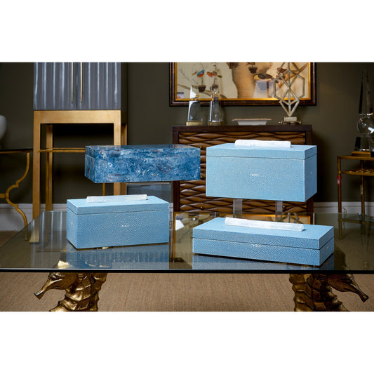 Blue Hammer Shell Box by Chelsea House in blue. Made from shell in a eclectic & global style.