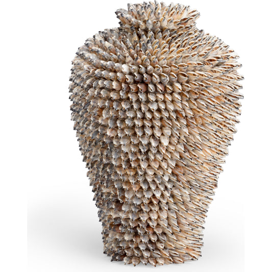 Strombus Shell Vase by Chelsea House in natural. Made from strombus shell in a coastal style.
