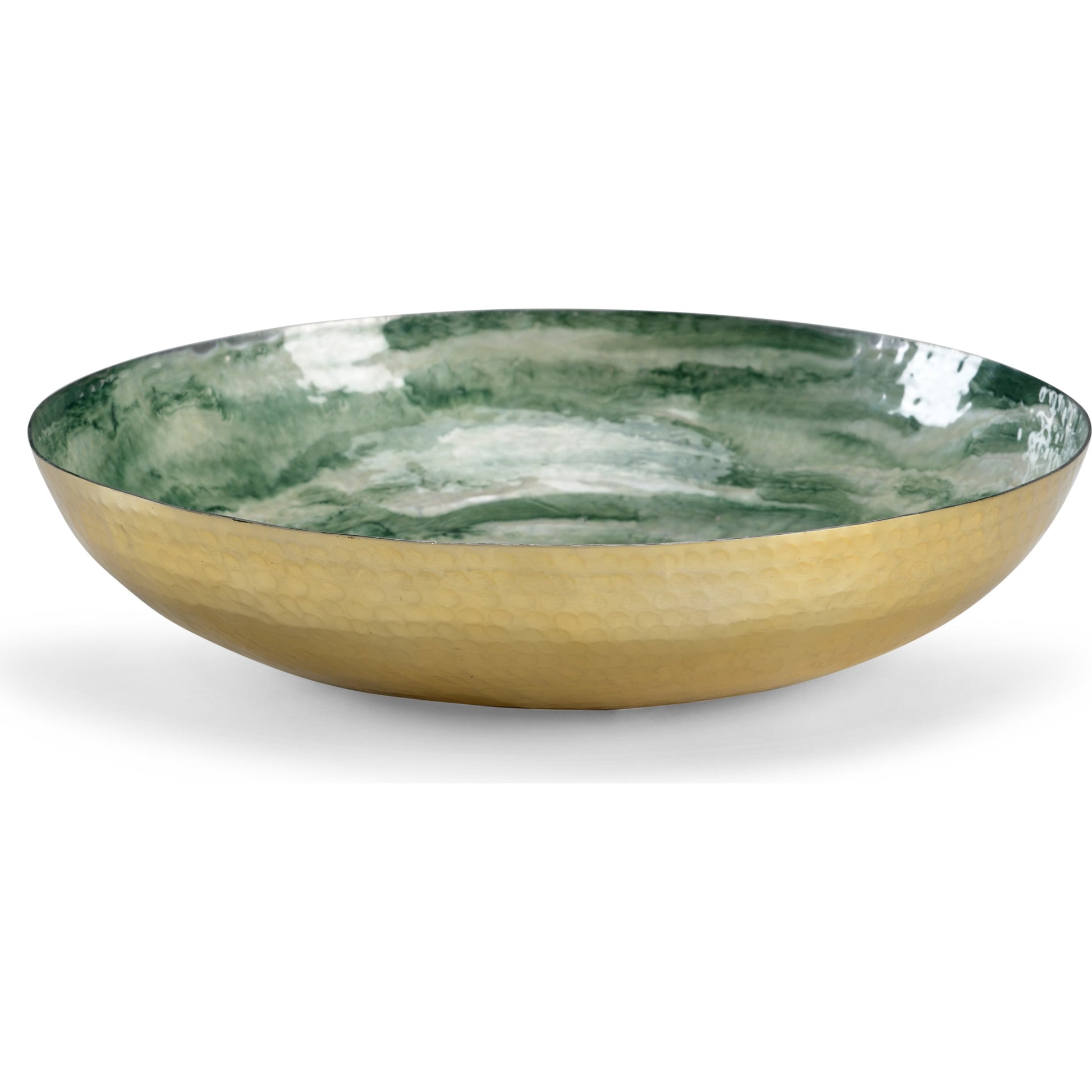 GildedSwirl Bowl by Chelsea House in green, white. Made from aluminum in a transitional style.