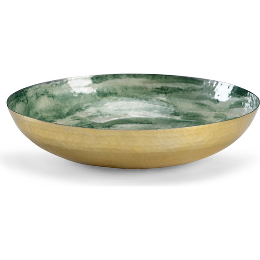 GildedSwirl Bowl by Chelsea House in green, white. Made from aluminum in a transitional style.