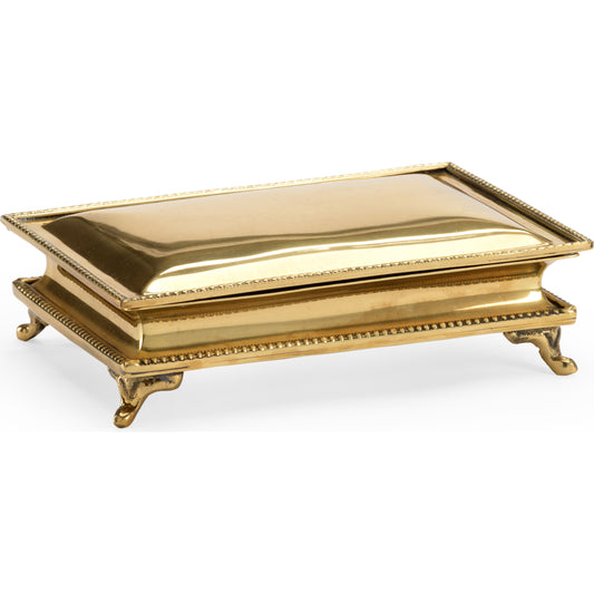 Classic Brass Box by Chelsea House in gold. Made from metal in a traditional style.