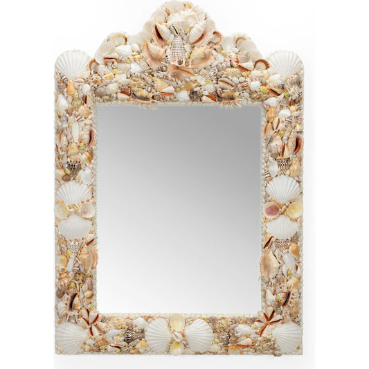 Shell Square Mirror by Chelsea House in natural, clear. Made from shells, mirror in a coastal style.