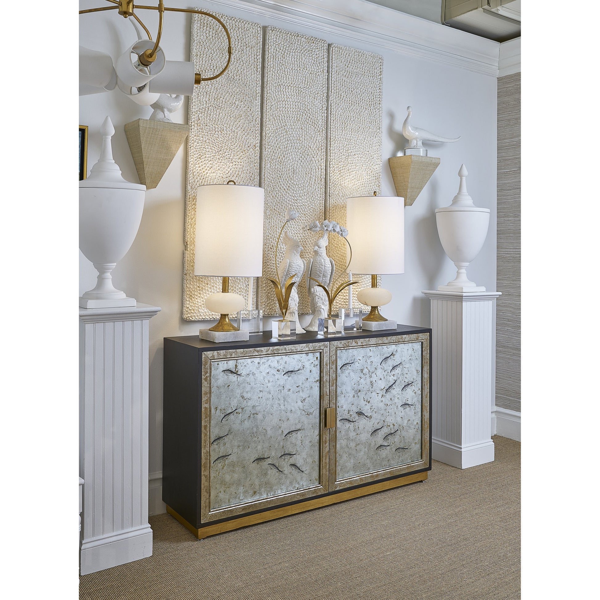 Shell Panels by Chelsea House in natural clamrose. Made from shell in a coastal style.