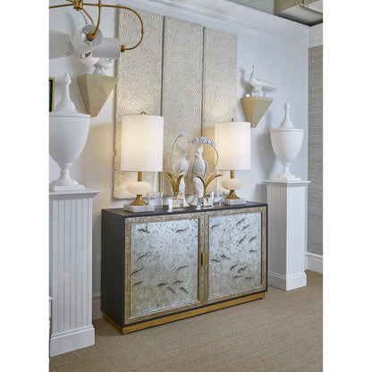 Shell Panels by Chelsea House in natural clamrose. Made from shell in a coastal style.