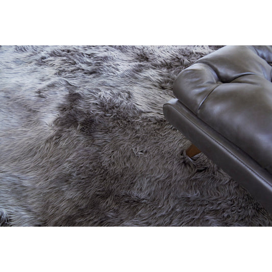 Sheepskin Rug - Dark Gray by Exquisite Rugs in dark gray. Made from new zealand sheepskin in a unique style.