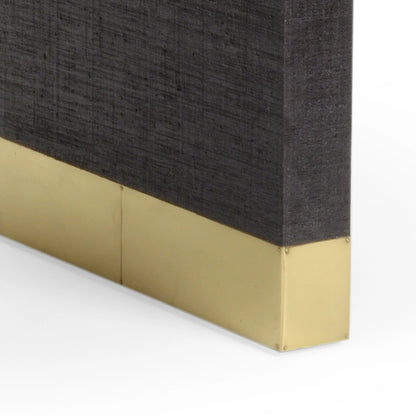 Waterfall Raffia Console by Chelsea House. Made from raffia, brass in a modern style.