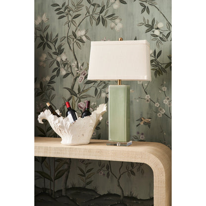 Waterfall Raffia Console by Chelsea House. Made from raffia, brass in a modern style.