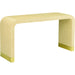 Waterfall Raffia Console by Chelsea House. Made from raffia, brass in a modern style.