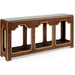 Yangon Console by Chelsea House in brown, antique gold, clear. Made from raffia, wood, glass in a modern style.
