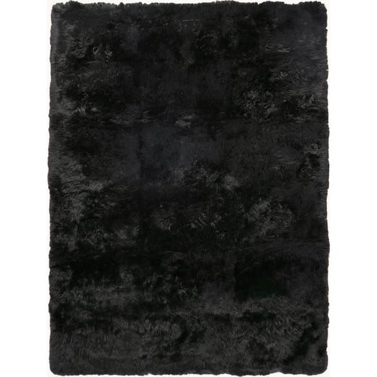 Sheepskin 3843 Rug by Exquisite Rugs in black. Made from new zealand sheepskin in a unique style.