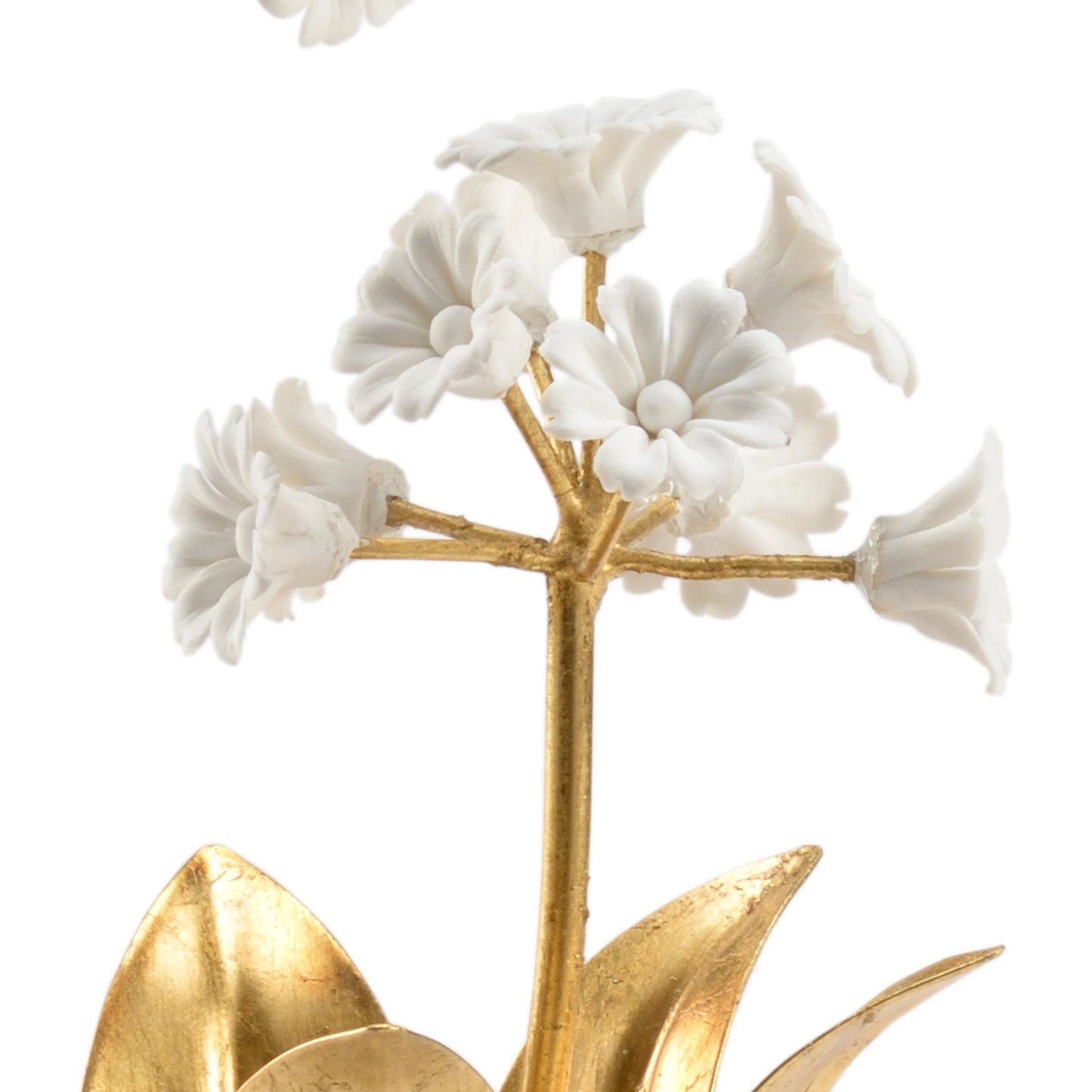 002 SR-381928 | Additional Silo | Auricula by Chelsea House in clear, antique gold leaf, matte white. Made from crystal, iron, porcelain in a modern style.