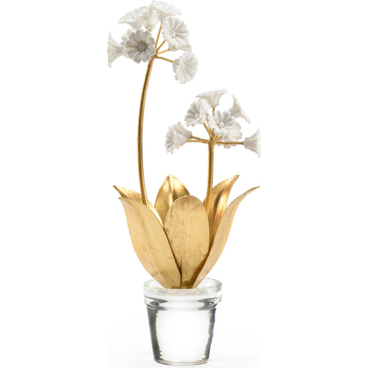 Auricula by Chelsea House in white, gold. Made from crystal, iron, porcelain in a modern style.