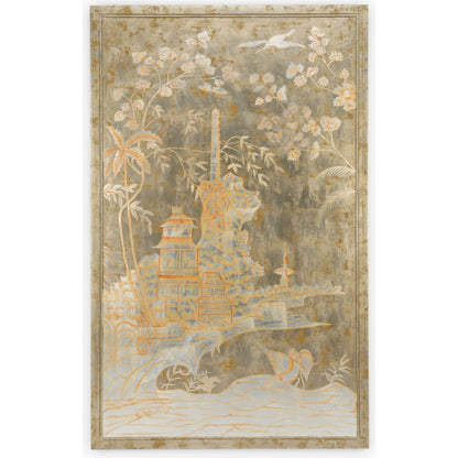 Chinoiserie Panel II by Chelsea House in silver, gold. Made from wood in a eclectic & global style.