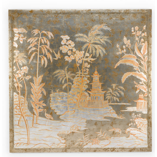 Chinoiserie Panel I by Chelsea House in silver, gold. Made from wood in a eclectic & global style.