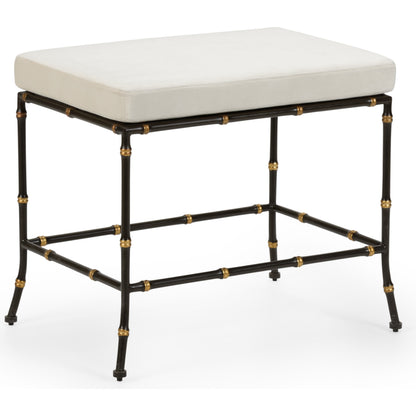 Saigon Bench by Chelsea House in espresso, gold, cream. Made from metal, fabric in a eclectic & global style.