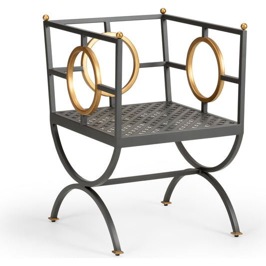 Circle Chair by Chelsea House in steel, antique gold. Made from metal in a eclectic & global style.