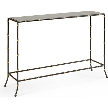 Saigon Console by Chelsea House in espresso, gold, antique, beveled. Made from metal, mirror in a eclectic & global style.