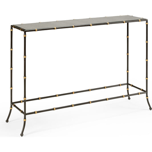 Saigon Console by Chelsea House in espresso, gold, antique, beveled. Made from metal, mirror in a eclectic & global style.