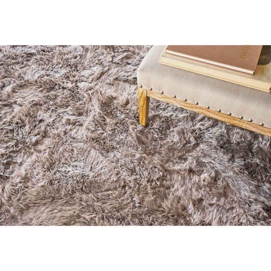 Sheepskin Rug - Mushroom by Exquisite Rugs in mushroom. Made from new zealand sheepskin in a unique style.