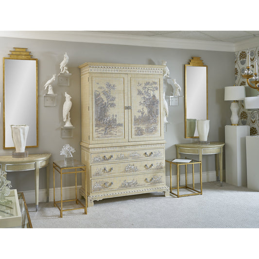 Temple Mirror by Chelsea House in antique gold leaf, plain. Made from metal, mirror in a eclectic & global style.