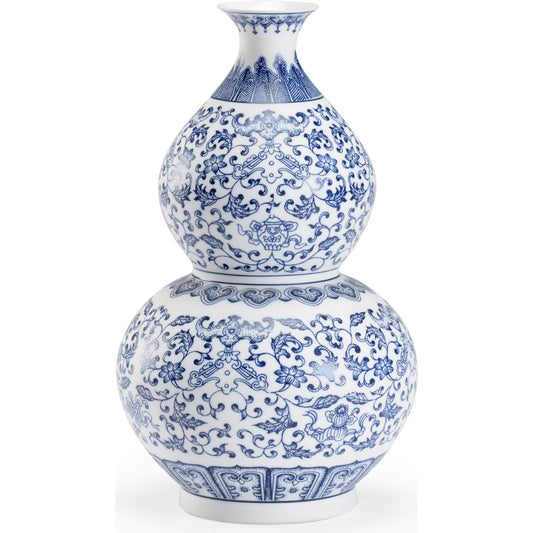 Kofun Gourd Vase by Chelsea House in white, blue, matte. Made from ceramic in a cottage & farmhouse style.