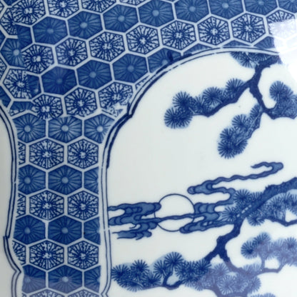 Blue and White Stag Vase by Chelsea House in blue, white glaze, hand painted. Made from ceramic in a cottage & farmhouse style.