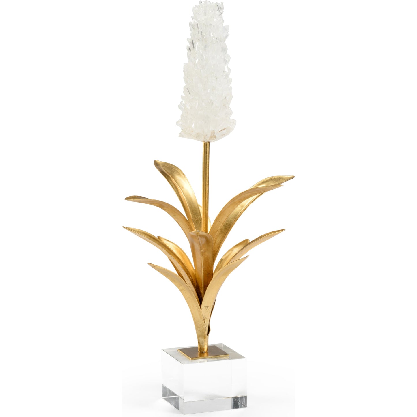 001 SR-782645 | Primary Silo | Hyacinth by Chelsea House in natural, antique gold leaf, clear. Made from rock crystal, iron in a transitional style.
