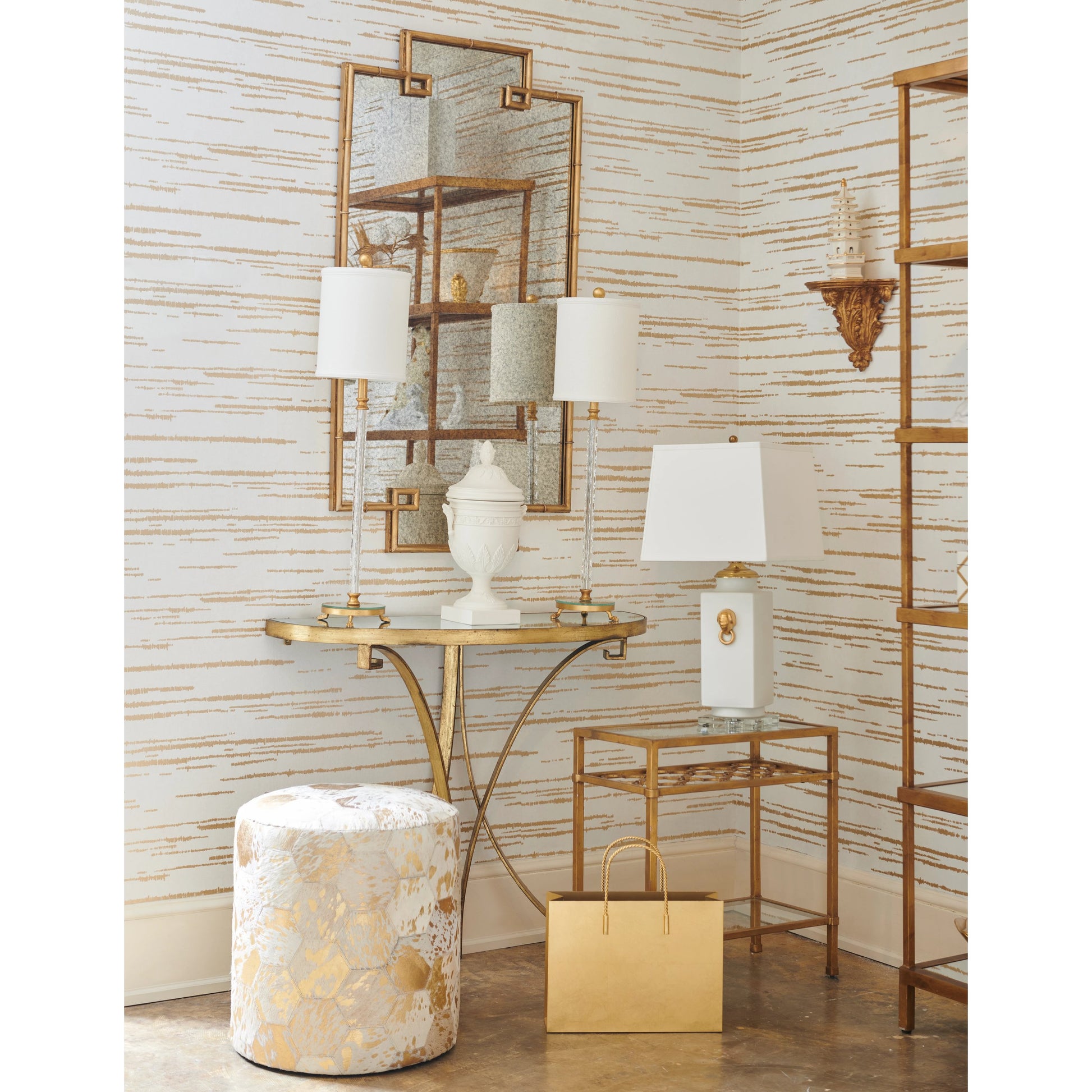 Cain Console by Chelsea House. Made from metal, mirror in a transitional style.