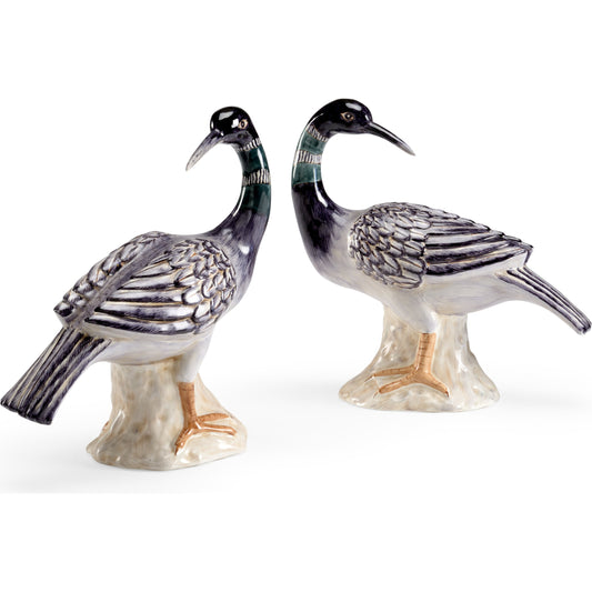 Loon Sculptures (Set of 2) by Chelsea House in hand painted. Made from ceramic in a coastal style.