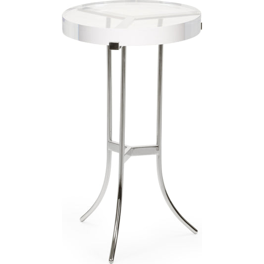 Ragsdale Side Table by Chelsea House in clear, silver. Made from acrylic, metal in a modern style.