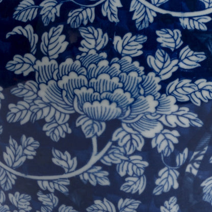 Clarke I Vase by Chelsea House in blue, white glaze. Made from ceramic in a traditional style.