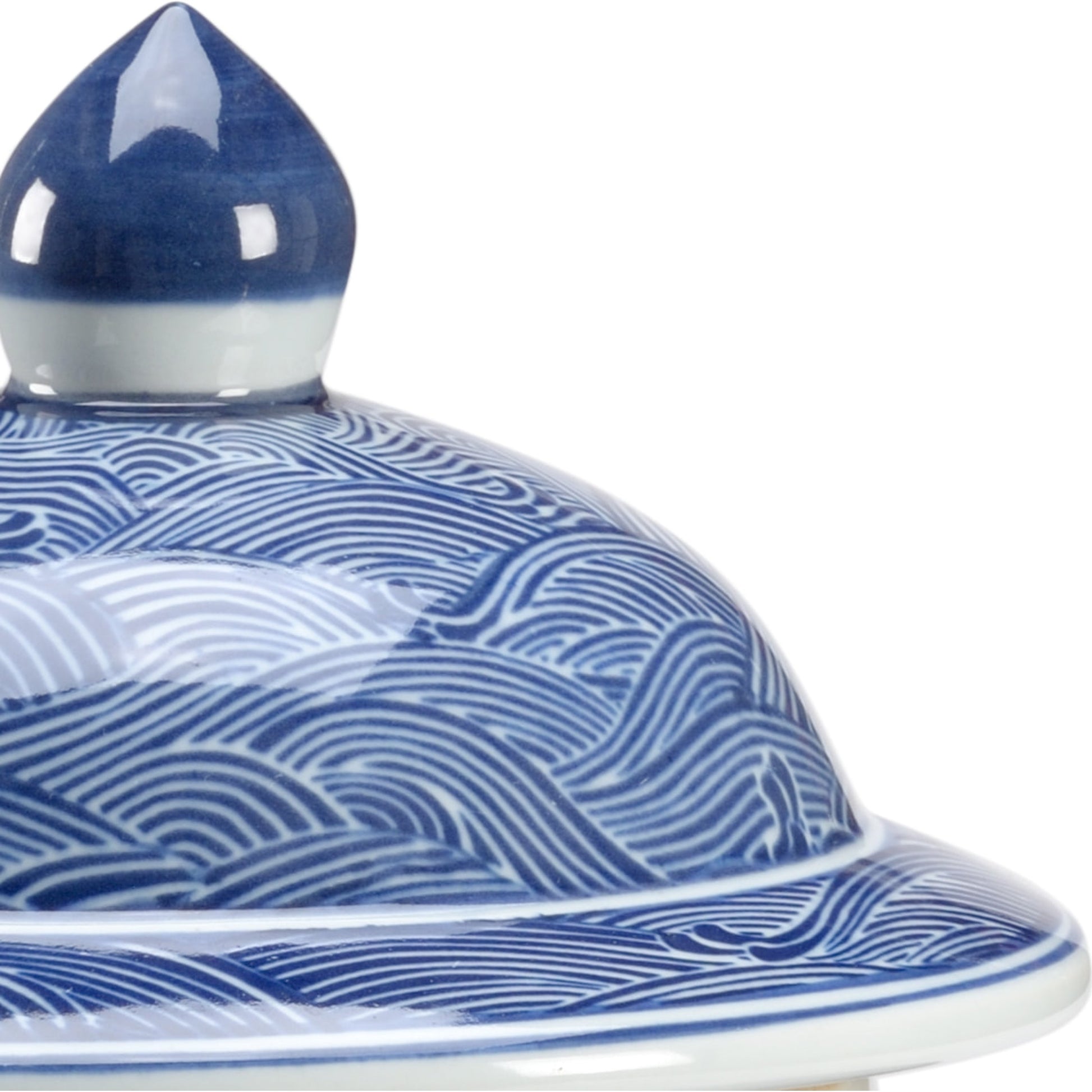 Ocean Ginger Jar by Chelsea House in blue, white. Made from ceramic in a transitional style.