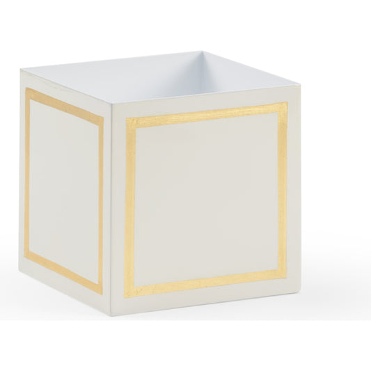 Ibiza Tissue Box by Chelsea House in cream, metallic gold. Made from metal in a transitional style.