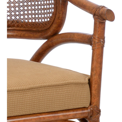 Remington Chair by Chelsea House in white, brown, woven. Made from rattan, fabric in a coastal style.