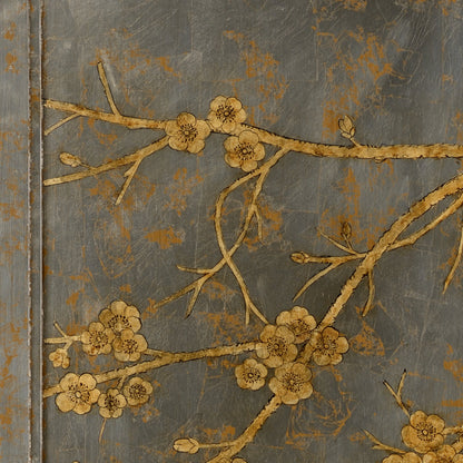 Cherry Blossom Panels by Chelsea House in hand painted, antique silver leaf. Made from wood in a eclectic & global style.