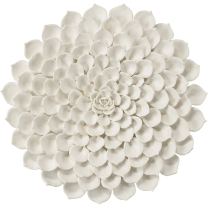 Succulent Wall Sculpture by Chelsea House in white, clear, mint green. Made from ceramic, acrylic, wood in a transitional style.