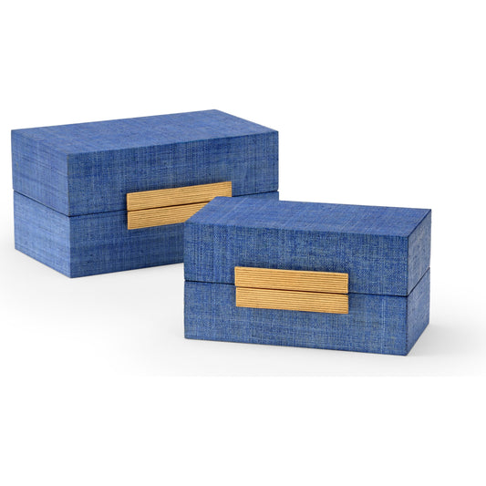 Raffia Boxes by Chelsea House. Made from unique in a transitional style.